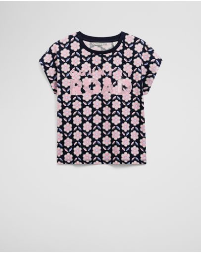 Navy Floral Geo