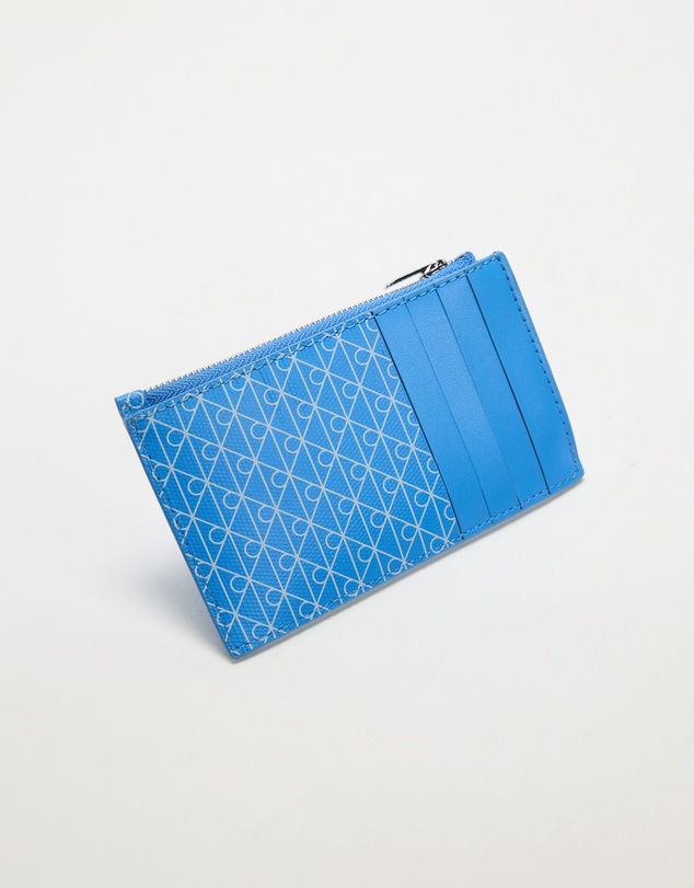 Calvin Klein - Emblem Allover Print Top Zip Cardcase