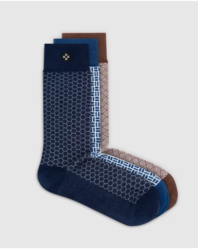 Sockdaily - Shadowplay 3 Pack Crew Socks