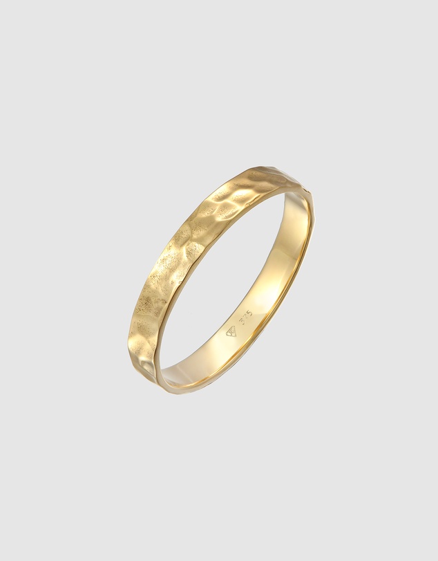 Kuzzoi - ICONIC EXCLUSIVE - Hammered Band Ring in 375 Yellow Gold