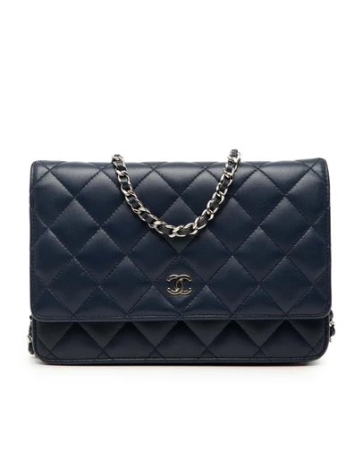Pre-Loved by Azura Reborn - Pre-Loved CC Quilted Lambskin Wallet On Chain