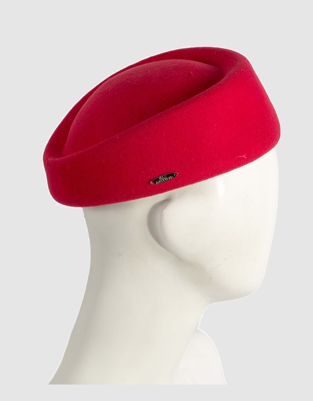 Max Alexander - Felt Red Pillbox Hat