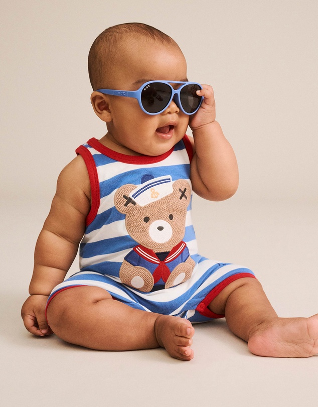 Huxbaby - Stripe Sitting Hux Sleeveless Romper - Babies