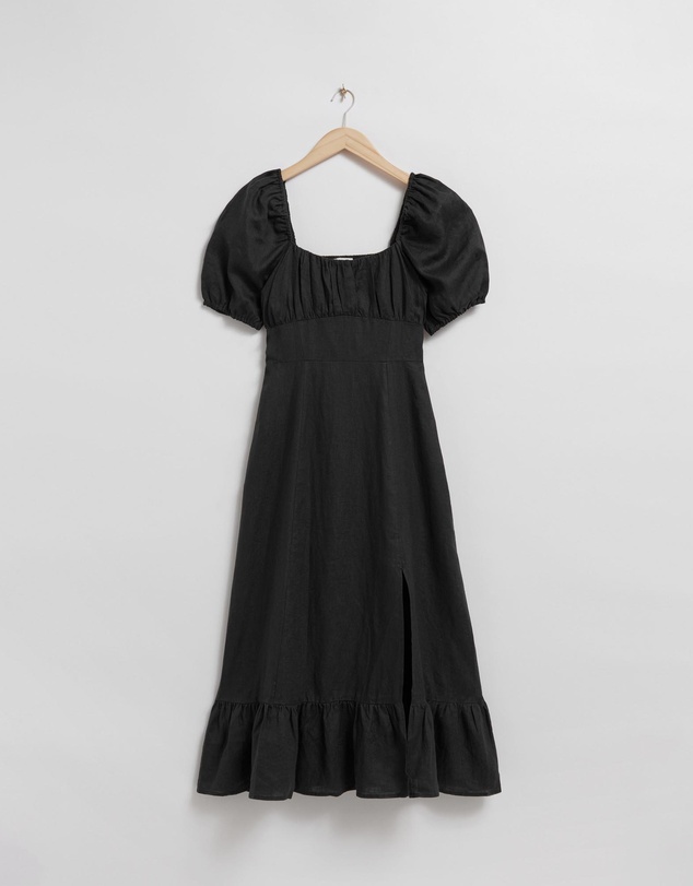 & Other Stories - Puff Sleeve Linen Midi Dress