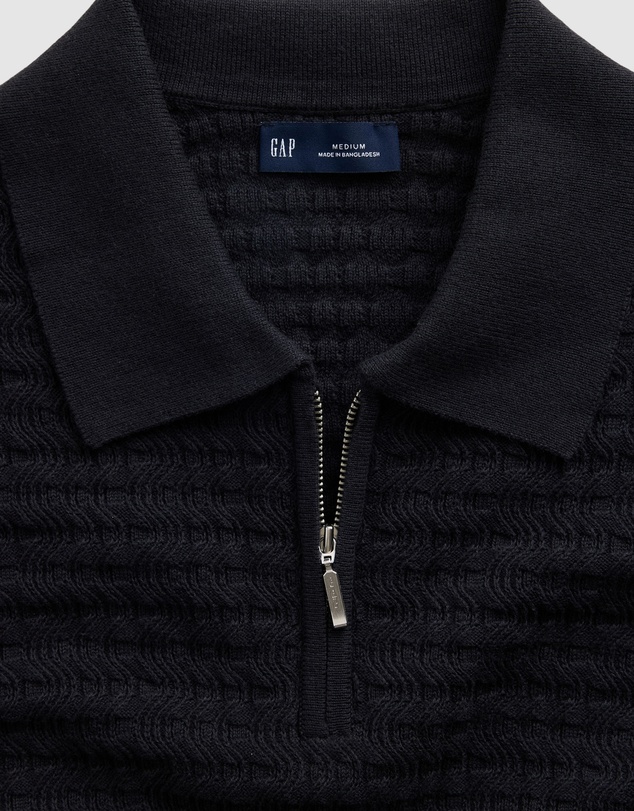 GAP - SS Textured Zip Polo