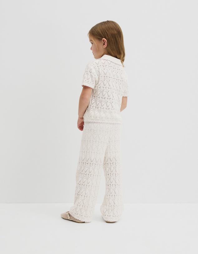 Country Road - Australian Cotton Short Sleeve Collar Knit Top