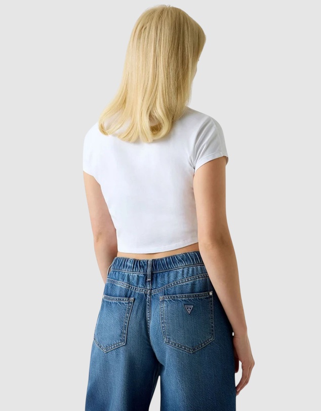 GUESS - Short Sleeve Script Crop Tee