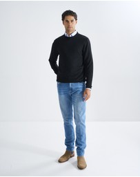 3 Wise Men - 3 Wise Men Driver Crew Neck Merino Knit - Black
