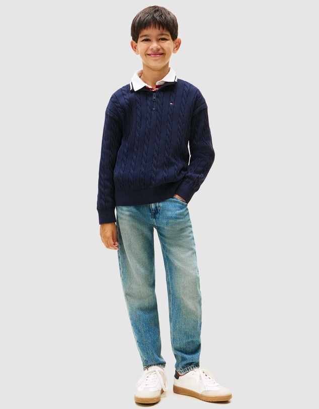 Tommy Hilfiger - Half-Zip Cable Knit Jumper - Kids