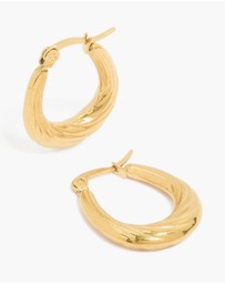 Lovisa - Waterproof Gold Plated Stainless Steel Twisted Hoop Earrings