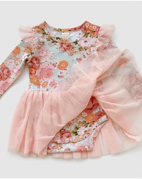 WITH LOVE FOR KIDS - Tulle Flutter Long Sleeve Tutu Onesie - Babies