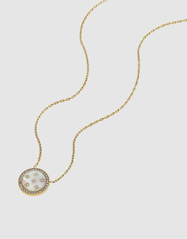 Fossil - JEWELRY Classic Mother-of-Pearl Gold-Tone Pendant Necklace