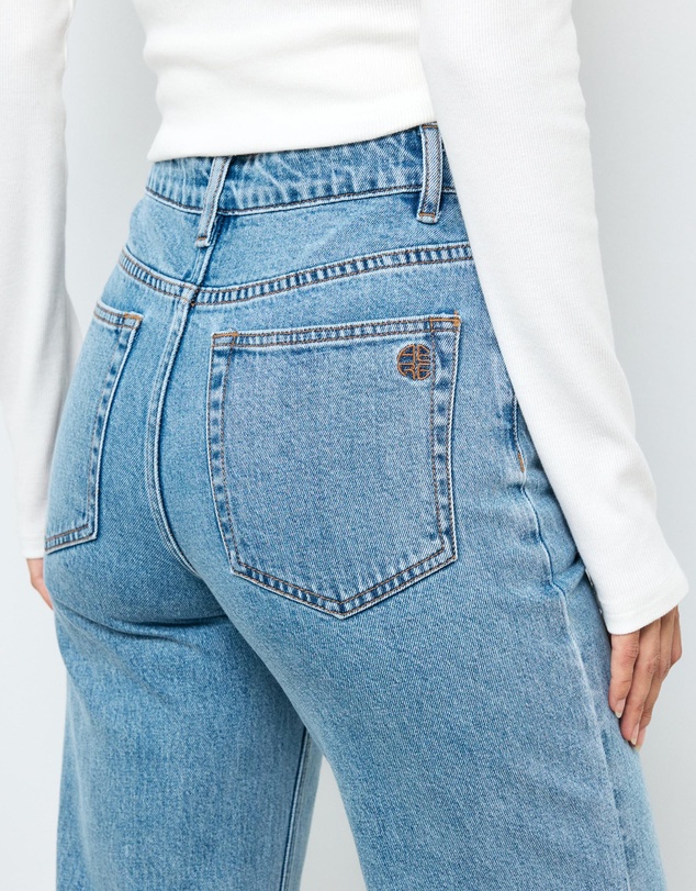 AERE - High Rise Stretch Straight Jeans