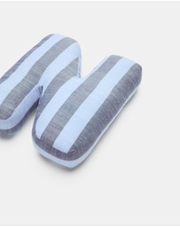 Seed Heritage - Blue Stripe Initial Cushion