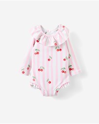 Cotton On Kids - Bonnie Long Sleeve Ruffle One Piece (Keyhole Back)