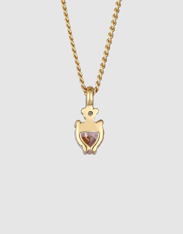 Elli Jewelry - Necklace Zirconia Heart 925 Sterling Silver Gold-Plated