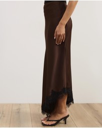 Atmos&Here - Leoni Asymmetric Lace Satin Skirt
