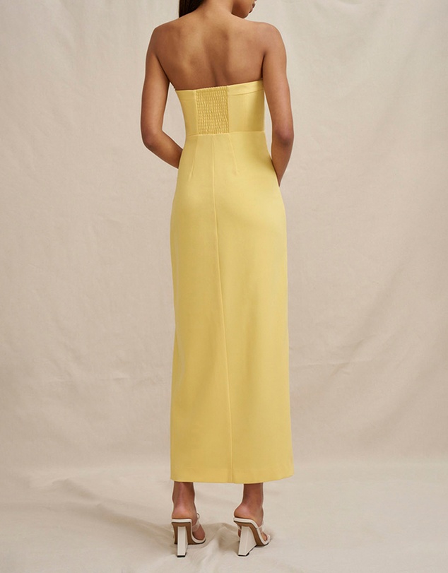 BY JOHNNY. - Cassandra Slice Strapless Midi Dress
