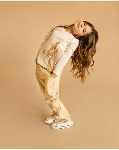 Bebe by Minihaha - Winnie Neutral Pull On Jeans 3-7 Yrs