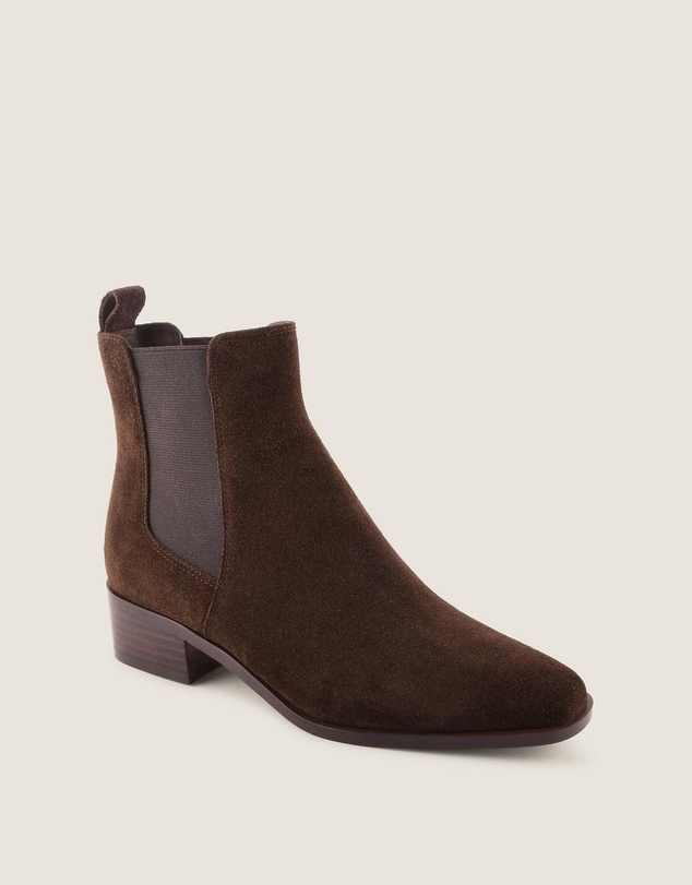 Shelly Shen - Ledger Flat Ankle Boots Brown Suede