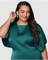 Pink Dusk by Curve Project - Lust Unleashed Satin Midi Dress