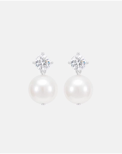 Stephanie Browne - Remy Earrings 12mm Pearl