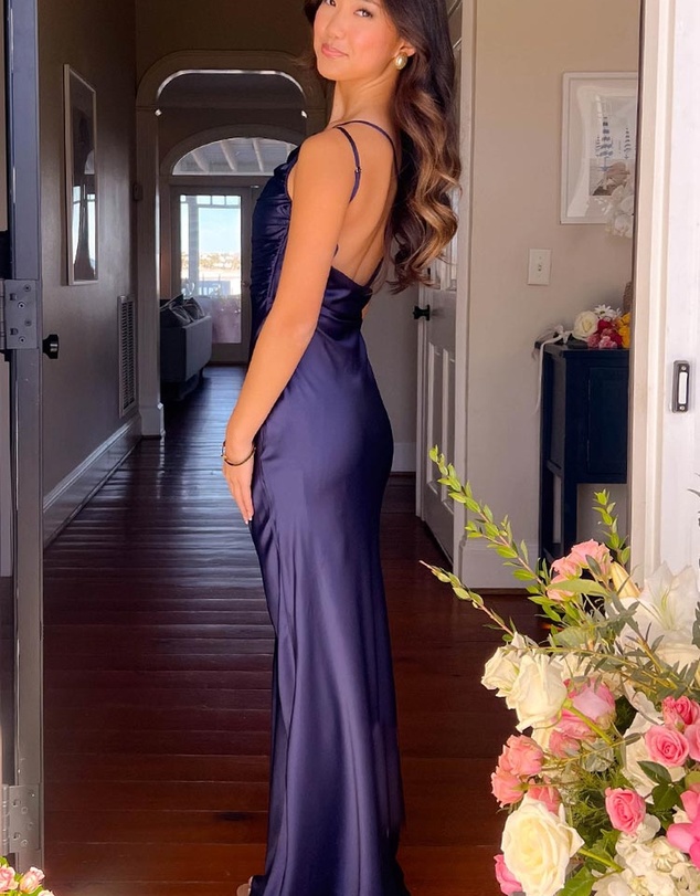 Beginning Boutique - Tina Navy Formal Maxi Dress
