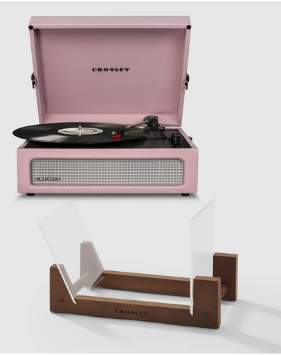 Crosley - Crosley Voyager Bluetooth Portable Turntable - Amethyst + Bundled Crosley Record Storage Display Stand
