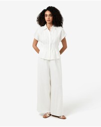 Forcast - Ami Linen Pleated Tuck Shirt