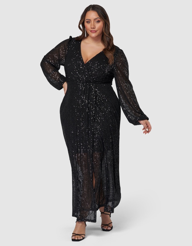 Pink Dusk by Curve Project - All I Want Sequin Maxi Dress