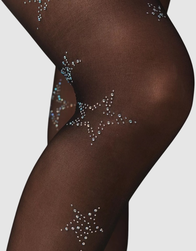 High Heel Jungle - Glitter Star Sheer Tights - One Size