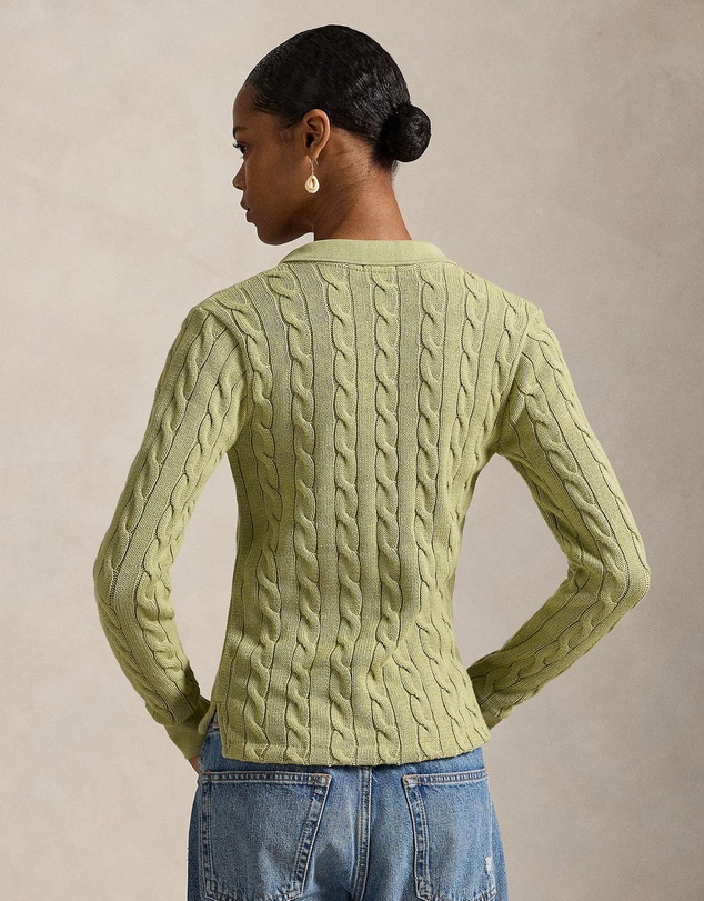 Polo Ralph Lauren - Cable-Knit Cotton Long-Sleeve Polo Shirt