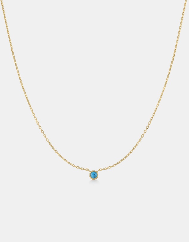 Ania Haie - Gold Bezel-Set Lab-Created Turquoise Solitaire Necklace