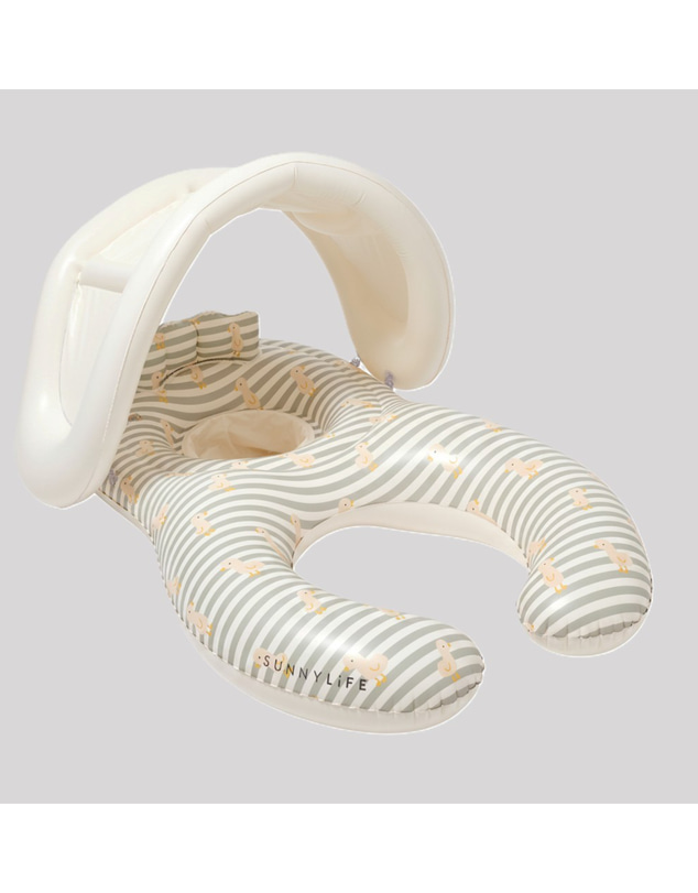 Sunnylife - Float Together Baby Seat Duck - Sage Stripe