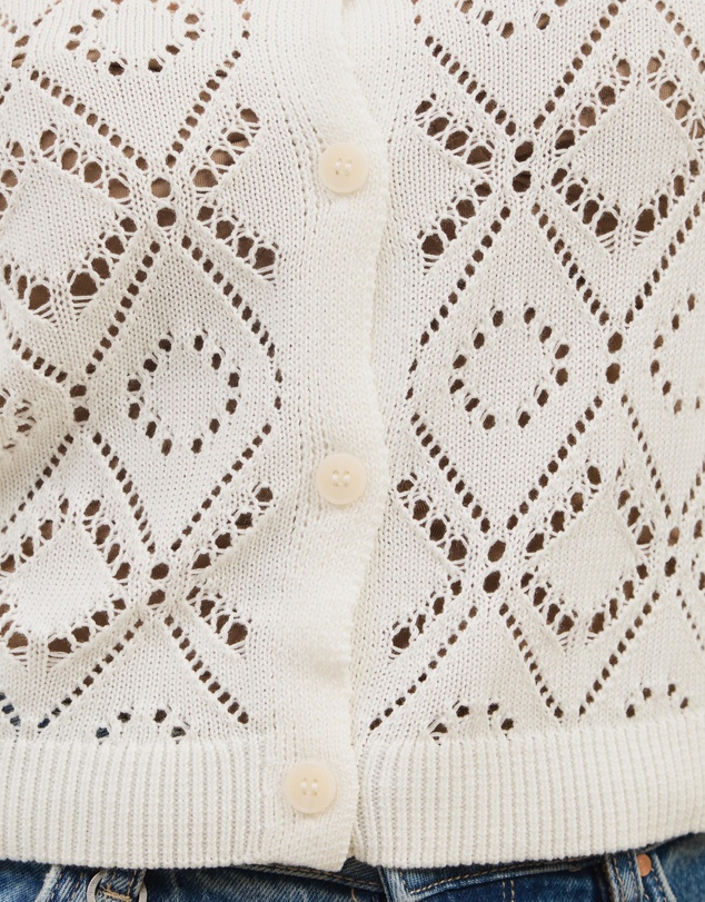 Atmos&Here - Hani Short Sleeve Open Knit Cardigan