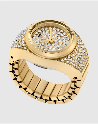 Fossil - Watch Ring Gold Tone Analogue Watch