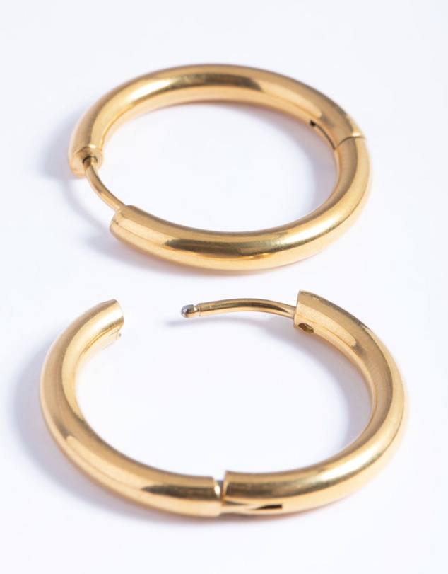 Lovisa - Waterproof Gold Plated Stainless Steel Classic Huggie Hoop Earrings
