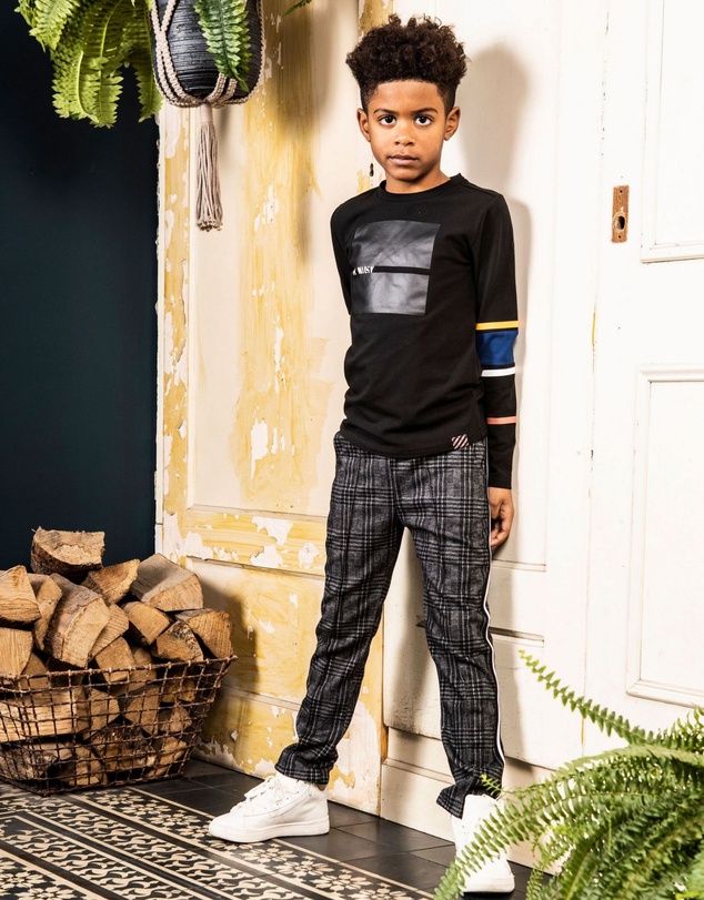 B.Nosy - Check Pants with Contrast Tape - Kids-Teens