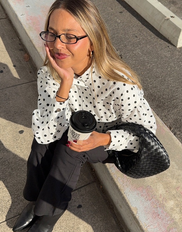 Beginning Boutique - Front Page White Polka Dot Jacket
