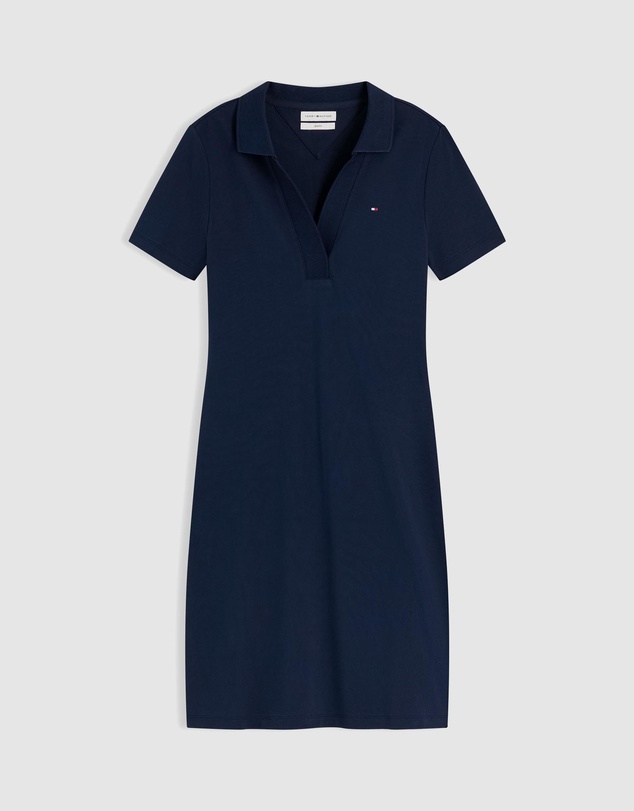 Tommy Hilfiger - Slim Open V-Neck Polo Dress