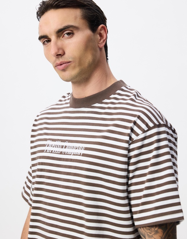 Thrills - Primitive Stripe Oversize Box Crop Tee