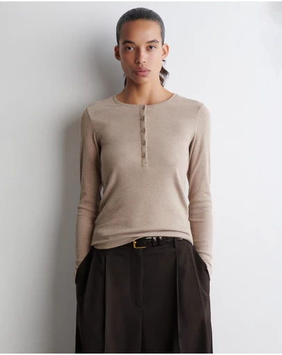 COS - Long-Sleeved Henley Top
