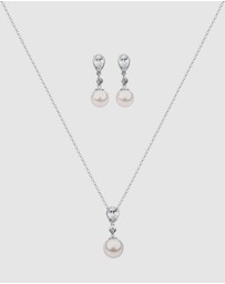 Elli Jewelry - Jewelry Set with Pearls Zirconia 925 Sterling Silver
