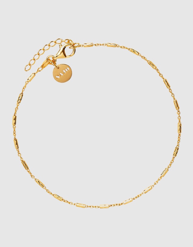 Najo - Equilibrium Yellow Gold Chain Anklet (23cm + 3cm ext)