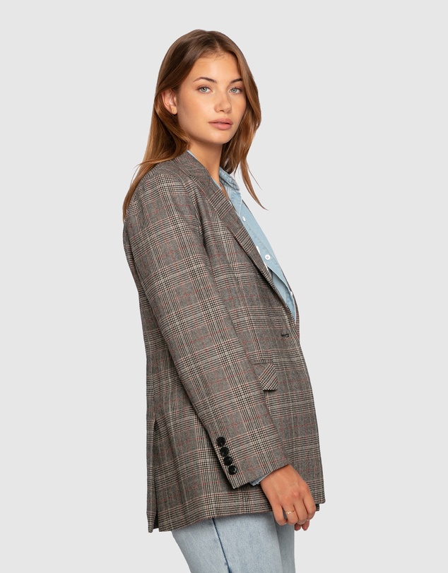 Belle & Bloom - Paris Grid Single Breasted Blazer
