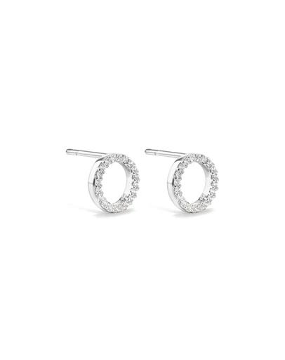 Michael Hill - Circle Stud Earrings with Cubic Zirconia in Sterling Silver