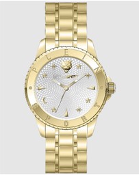 Plein Sport - PLEIN GLAM 40mm White Silver Dial and Gold-tone bracelet