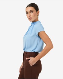 Forcast - Olivia Pleated High Neck Top