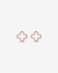 Michael Hill - 4 Leaf Clover Stud Earrings With Diamonds In 10kt Rose Gold