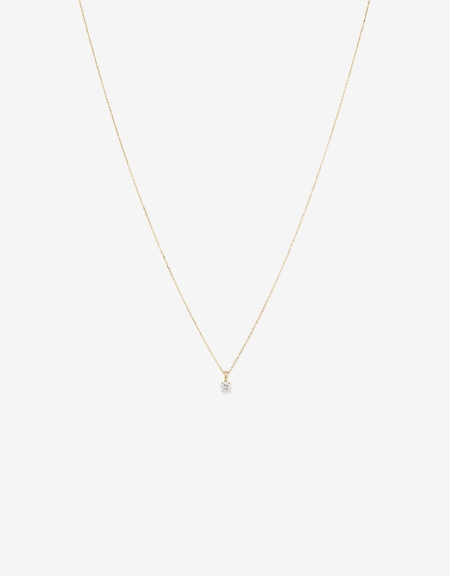 Michael Hill - 0.25 Carat TW Diamond Solitaire Necklace in 18kt White and Yellow Gold
